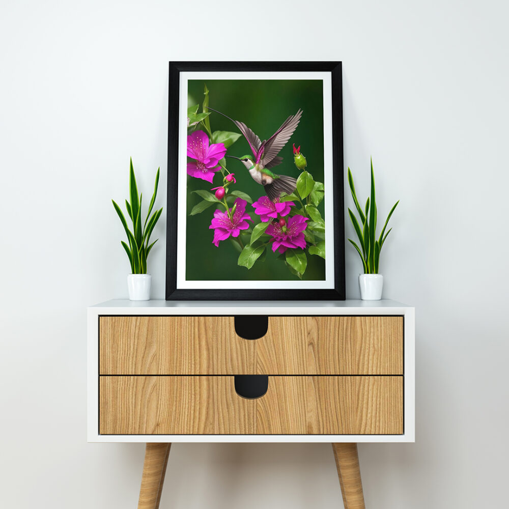 Hummingbird_Hovering_Near_A_Fuchsia_Blossom Digital Art