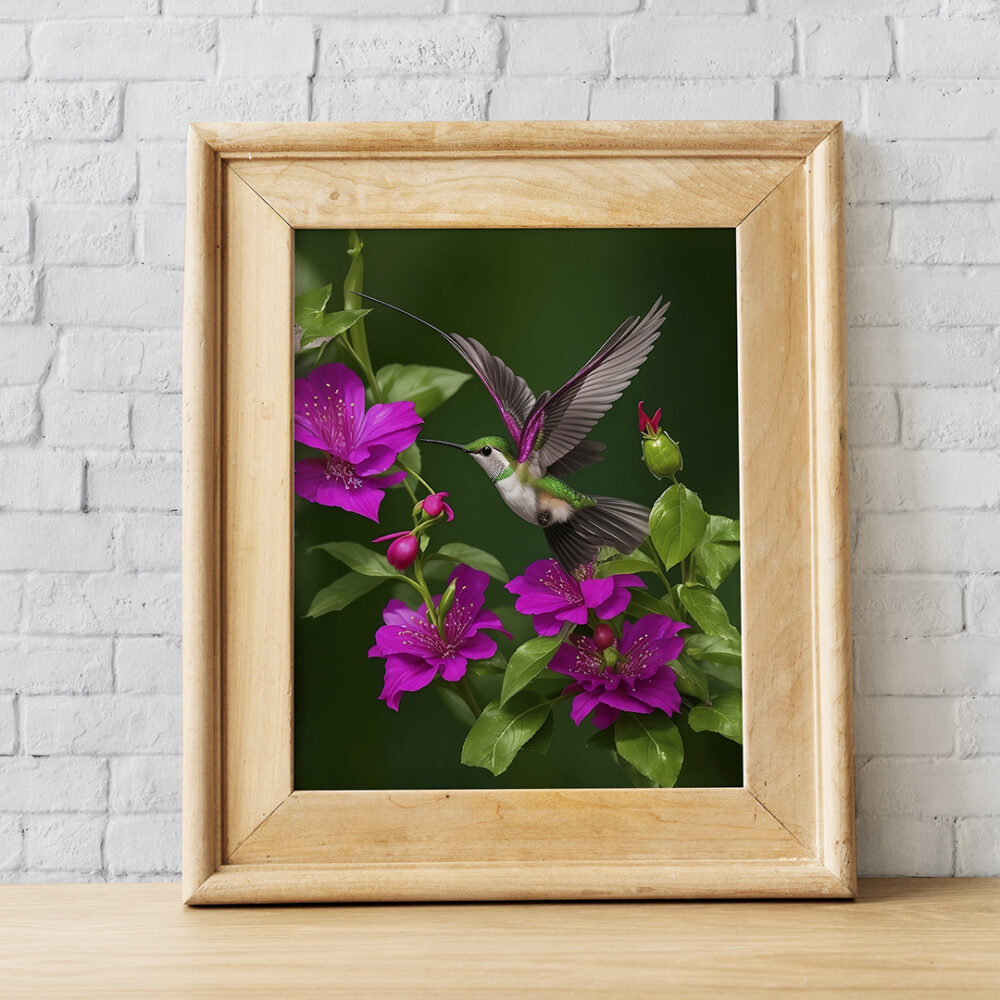 Hummingbird_Hovering_Near_A_Fuchsia_Blossom Digital Art