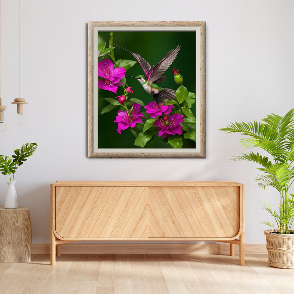 Hummingbird_Hovering_Near_A_Fuchsia_Blossom Digital Art