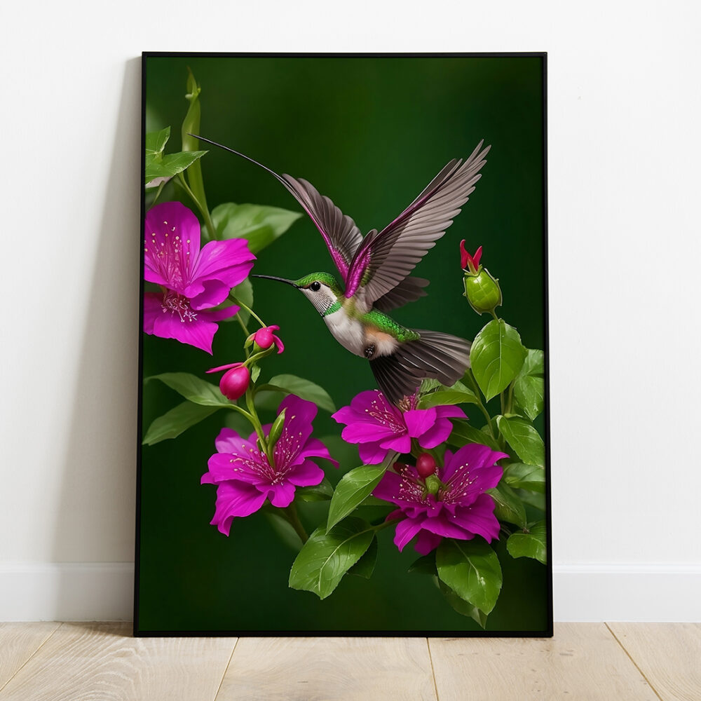 Hummingbird_Hovering_Near_A_Fuchsia_Blossom Digital Art